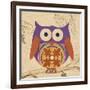 Plum Boho Owl-Hope Smith-Framed Art Print