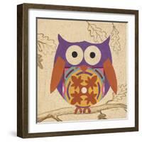 Plum Boho Owl-Hope Smith-Framed Art Print