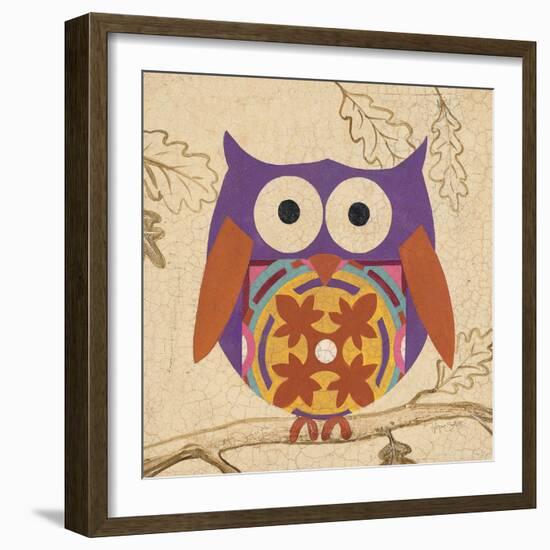 Plum Boho Owl-Hope Smith-Framed Art Print