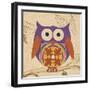 Plum Boho Owl-Hope Smith-Framed Art Print