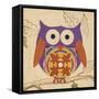 Plum Boho Owl-Hope Smith-Framed Stretched Canvas