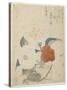 Plum Branch, a Peony Flower and a Metal Seal, 1816-Kubo Shunman-Stretched Canvas