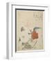 Plum Branch, a Peony Flower and a Metal Seal, 1816-Kubo Shunman-Framed Giclee Print