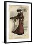 Plum Coloured Dress 1899-null-Framed Art Print