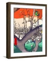 Plum Garden at Kameido-Ando Hiroshige-Framed Giclee Print