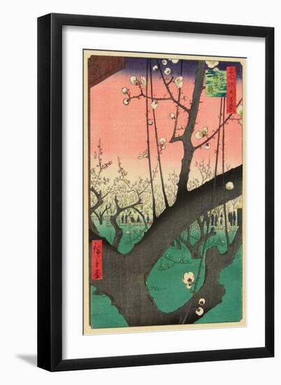 Plum Garden, Kameido, 1857-Ando Hiroshige-Framed Giclee Print