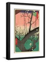 Plum Garden, Kameido, 1857-Ando Hiroshige-Framed Giclee Print