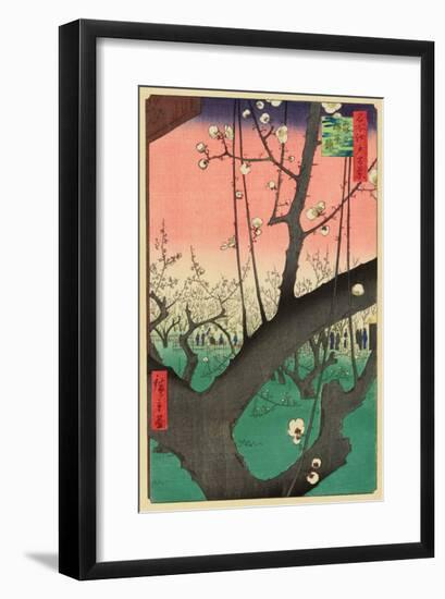 Plum Garden, Kameido, 1857-Ando Hiroshige-Framed Giclee Print