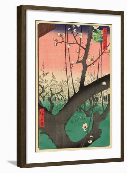 Plum Garden, Kameido, 1857-Ando Hiroshige-Framed Art Print