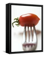 Plum Tomato, Speared on a Fork-null-Framed Stretched Canvas