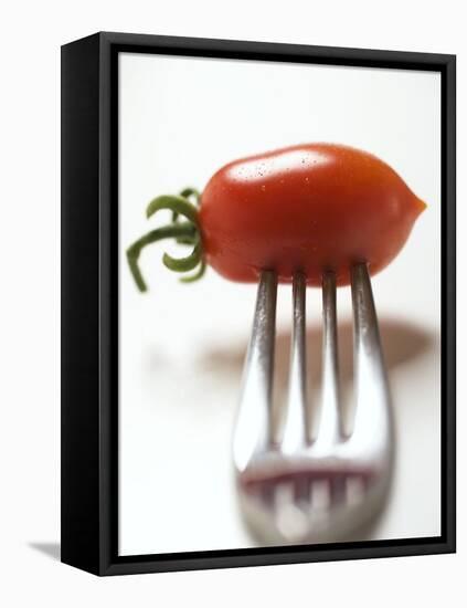 Plum Tomato, Speared on a Fork-null-Framed Stretched Canvas