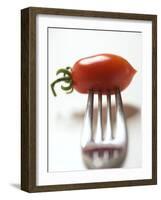 Plum Tomato, Speared on a Fork-null-Framed Photographic Print