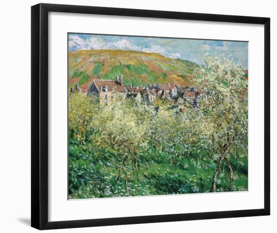 Plum Trees in Blossom, 1879-Claude Monet-Framed Premium Giclee Print