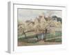 Plum Trees in Blossom-Camille Pissarro-Framed Giclee Print