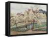 Plum Trees in Blossom-Camille Pissarro-Framed Stretched Canvas