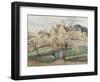 Plum Trees in Blossom-Camille Pissarro-Framed Giclee Print