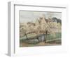 Plum Trees in Blossom-Camille Pissarro-Framed Giclee Print