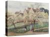 Plum Trees in Blossom-Camille Pissarro-Stretched Canvas
