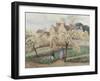 Plum Trees in Blossom-Camille Pissarro-Framed Giclee Print