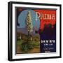Pluma Brand - Upland, California - Citrus Crate Label-Lantern Press-Framed Art Print