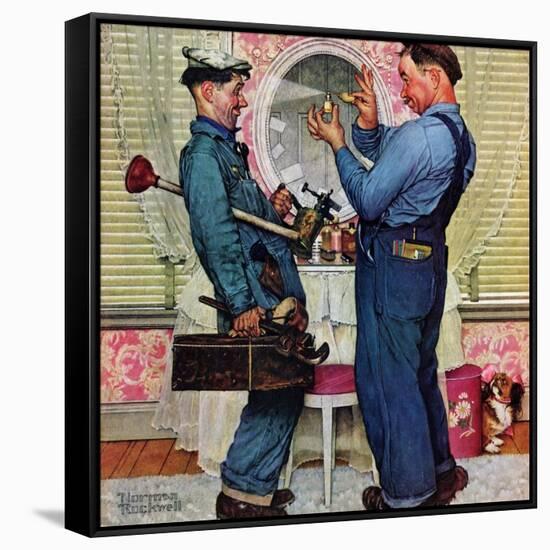 "Plumbers", June 2,1951-Norman Rockwell-Framed Stretched Canvas