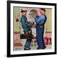 "Plumbers", June 2,1951-Norman Rockwell-Framed Giclee Print