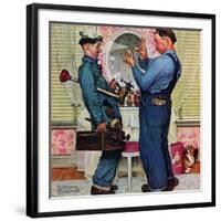 "Plumbers", June 2,1951-Norman Rockwell-Framed Giclee Print