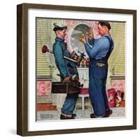 "Plumbers", June 2,1951-Norman Rockwell-Framed Premium Giclee Print