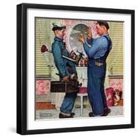 "Plumbers", June 2,1951-Norman Rockwell-Framed Premium Giclee Print