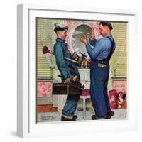 "Plumbers", June 2,1951-Norman Rockwell-Framed Premium Giclee Print