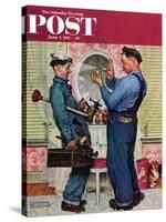 "Plumbers" Saturday Evening Post Cover, June 2,1951-Norman Rockwell-Stretched Canvas