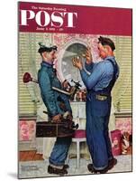 "Plumbers" Saturday Evening Post Cover, June 2,1951-Norman Rockwell-Mounted Giclee Print