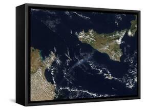 Plume from Mt. Etna in Sicily-null-Framed Stretched Canvas