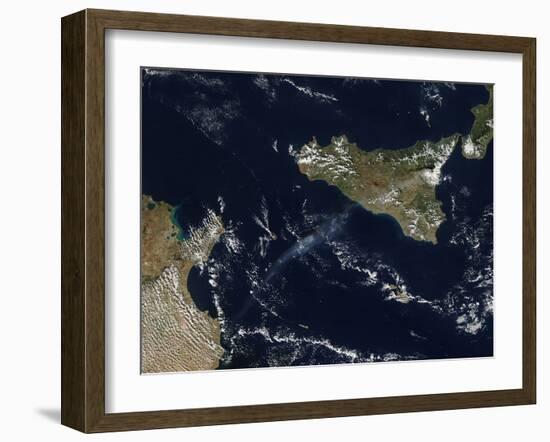 Plume from Mt. Etna in Sicily-null-Framed Photographic Print