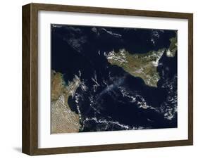 Plume from Mt. Etna in Sicily-null-Framed Photographic Print