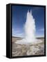 Plume of Water and Steam From the Strokkur Geysir Exploding Into the Air at Geysir Near Reykjavik-null-Framed Stretched Canvas