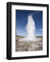 Plume of Water and Steam From the Strokkur Geysir Exploding Into the Air at Geysir Near Reykjavik-null-Framed Photographic Print