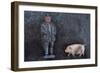 Plump Pig and Farmer-Den Reader-Framed Photographic Print