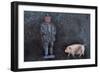 Plump Pig and Farmer-Den Reader-Framed Photographic Print