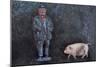 Plump Pig and Farmer-Den Reader-Mounted Photographic Print