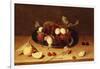 Plums and Peaches on a Pewter Dish with Cherries and a Carnation on a Table-Jacob van Hulsdonck-Framed Giclee Print