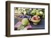 Plums, Apples and Quinces in Bowls on Garden Table-Foodcollection-Framed Photographic Print