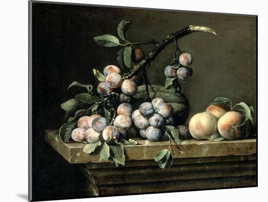 Plums, Melon and Peaches, C1630-1680-Pierre Dupuis-Mounted Giclee Print
