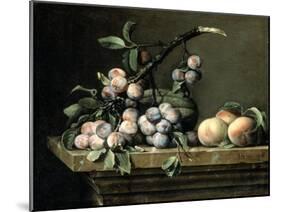 Plums, Melon and Peaches, C1630-1680-Pierre Dupuis-Mounted Giclee Print