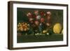 Plums on a Dish, Carnations in an Urn, Quinces on a Ledge-Giovanni Quinsa-Framed Giclee Print