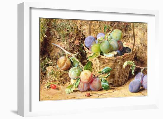 Plums (W/C)-William Henry Hunt-Framed Giclee Print