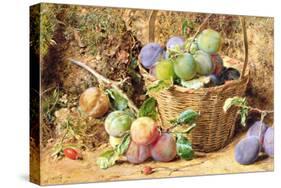 Plums (W/C)-William Henry Hunt-Stretched Canvas