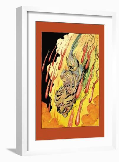 Plunging Down the Fire Fall-John R. Neill-Framed Art Print