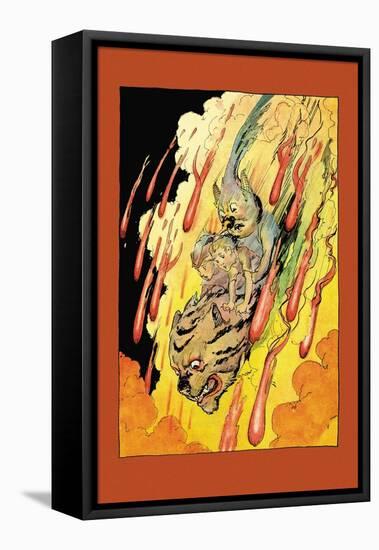 Plunging Down the Fire Fall-John R. Neill-Framed Stretched Canvas