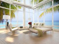 A Sunny Living Room with Large Windows-PlusONE-Photographic Print